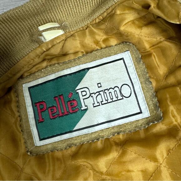 Vintage 90s Distressed Suede Bomber Jacket Grunge Pelle Primo - Picture 8 of 11